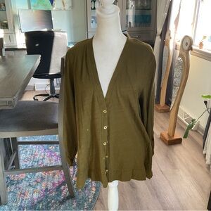 Jones New York Deep Olive Button-Down Shirt